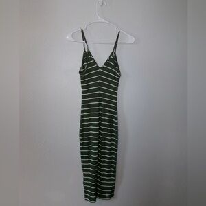 Green and White Striped Dress